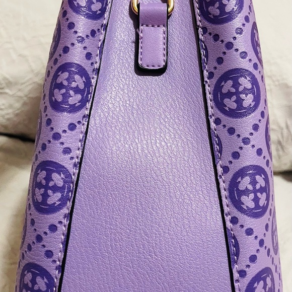 Purple purse large stunning gift new with clutch 2 piece set VEGAN LEATHER - Picture 3 of 14